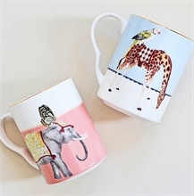 YE - Coffret 2 mugs 280ml Eléphant et Girafe - Carnival