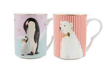 YE - Coffret de 2 mugs 350ml Ours Polaire & Pingouin - Noël