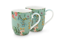 PIP - Coffret 2 petit mug Jolie fleur bleu 145ml