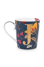 HC PIP - Mug Alphabet Floral Fantasy Bleu - J - 350ml