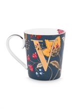 HC - PIP - Mug Alphabet Floral Fantasy Bleu - V - 350ml