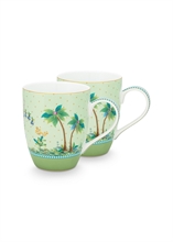 HC - PIP - Coffret 2 Grand mug Jolie pois or vert 350ml