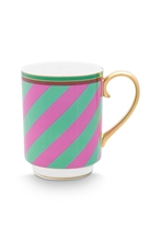 NHC15 - PIP - Grand mug Pip Chique Stipes Rose-Vert - 350ml
