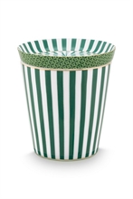 PIP - Set Mugs & Match - Petit mug sans anse Royal Stripes & Repose sachet Vert