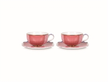 PIP - Set/2 Espresso Cups & Saucers Royal Pink