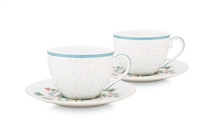 PIP - Coffret 2 Paire tasse thé Jolie pois or 280ml