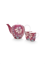 HC - PIP - Coffret service à thé 2 grands mugs 350ml & théière 1,6L Flower Festi