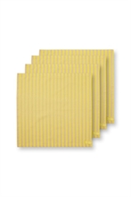 PIP - Set de 4 serviettes Rayées Jaune - 40x40cm