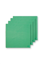 PIP - Set de 4 serviettes Rayées Vert - 40x40cm