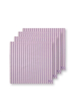 PIP - Set de 4 serviettes Rayées Lilas - 40x40cm