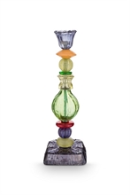 PIP - Bougeoir Verre Vert/Bleu - 29cm