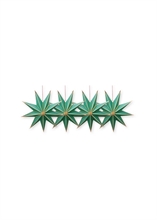 PIP - Set de 4 suspensions étoile en carton - Vert - 20cm