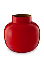 HC - PIP - Vase métal rond Blushing Birds Rouge 25cm