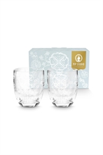 PIP - Set de 2 Verres à eau Fleurs Blanche - 280ml