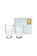 PIP - Set de 2 Verres à eau Fleurs Blanche - 400ml