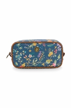 PIP - Cosmetic Bag Square Small Petites Fleurs - Bleu foncé - 20x10,5x7,5cm #