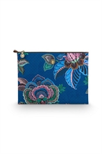 PIP - Charly Cosmetic Flat Pouch Large Cece Fiore Blue 30x22x1cm