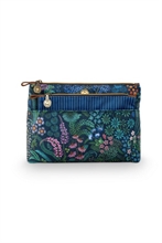 PIP - Caryn Cosmetic Bag Combi Querida Velvet Dark Blue 26x7.5x18cm/22x1x13cm