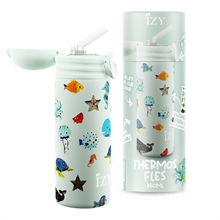 IZY - Bouteille Isotherme Kids - Animaux marins - Vert - 350ml