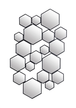 LS - DIVIDED MIRROR HEXAGON BLACK LARGE - p.339 - TPS