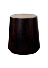 LS - IOWA COFFEE TABLE TRAVERTINE Ø45xH50 BASE WALNUT - p.494 - TPS