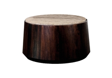 LS - IOWA COFFEE TABLE TRAVERTINE Ø75xH41 BASE WALNUT - p.495 - TPS