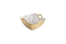 PB - Square Snack Bowl - 14x12,7x7,6cm - GOLDEN HANDLES