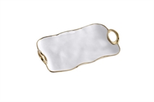 PB - Small Platter - 34,3x19,7x4,4cm - GOLDEN HANDLES