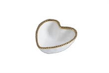 PB - Heart Bowl White with Gold Trim - 14x14,6x6,4cm - LOVE IS IN THE AIR