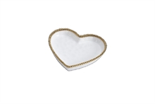 PB - Heart Dish White with Gold Trim - 17,8x17,8x3,2cm - LOVE IS IN THE AIR