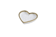 PB - Mini Heart Dish White with Gold Trim - 10,2x10,2x1,9cm - LOVE IS IN THE AIR