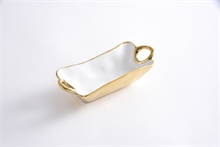 PB - Mini Rectangular Bowl - 18,4x8,3x4,4cm - GOLDEN HANDLES