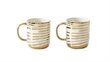 PB - Set of 2 Striped Mugs - 8,9x8,9x10,8cm - GET GIFTY PORCELAIN SETS