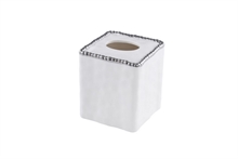 PB - Square Tissue Box - 12,7x12,7x15,2cm - VANITY ACCESSORIES WITH SILVER BEADS