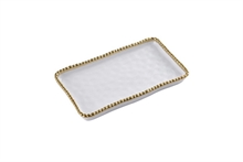 PB - Rectangular Tray - 25,4x14,6x2,5cm - VANITY ACCESSORIES WITH GOLD BEADS