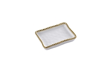 PB - Soap Dish - 14x10,2x2,5cm - VANITY ACCESSORIES WITH GOLD BEADS