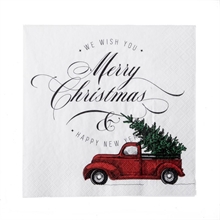 SGN - paper napkin lunch Christmas car - 16,5x16,5cm