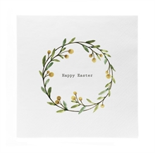 SGN - paper napkin lunch wreath happy easter - 16,5x16,5cm