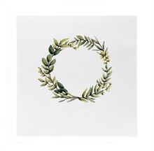 SGN - paper napkin lunch wreath  leafer - 16,5x16,5cm