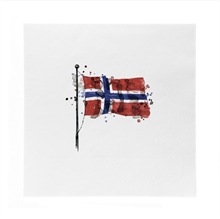 SGN - paper napkin lunch flag on a flagpole - 16,5x16,5cm