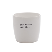 SGN - mug white being with you makes my heart smile - 9x9cm - 300 ml