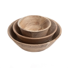 SGN - wood bowl acacia  wood s/3 medium - 15/20/25x8cm