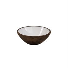 SGN - rustic brown mango bowl medium white inside