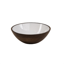 SGN - rustic brown mango bowl large white inside