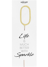 WDC - 0 GIANT - Gold - Life is much better with sparkle - Wondercandle®