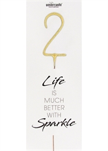 WDC - 2 GIANT - Gold - Life is much better with sparkle - Wondercandle®