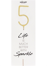 WDC - 5 GIANT - Gold - Life is much better with sparkle - Wondercandle®