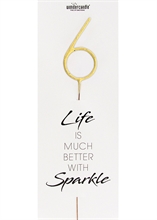 WDC - 6 GIANT - Gold - Life is much better with sparkle - Wondercandle®