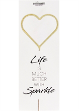 WDC - Heart GIANT - Gold - Life is much better with sparkle - Wondercandle®