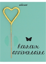 WDC - Heureux anniversaire - Pastel Light Blue - Mini Wondercard